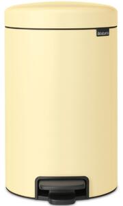BRABANTIA NewIcon pedálos hulladékgyűjtő szagmentesen záródó Soft-Close fedél műanyag tartály 12L - X méret acél kellemes sárga - 233807