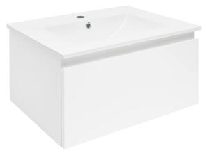 Fürdőszobaszekrény mosdókagylóval SAT B-Way 59x30x45 cm fehér fényes BWAY60WU4