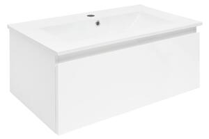 Fürdőszobaszekrény mosdókagylóval SAT B-Way 79x30x45 cm fehér fényes BWAY80WU4
