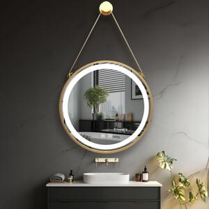 IREDA Fürdőszobai LED tükör világítással arany keret 60 cm