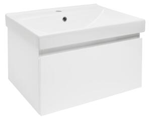 Fürdőszobaszekrény mosdókagylóval SAT B-Way 59x30x45 cm fehér fényes BWAY60WU1