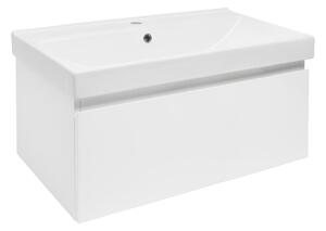 Fürdőszobaszekrény mosdókagylóval SAT B-Way 79x30x45 cm fehér fényes BWAY80WU1