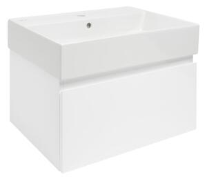 Fürdőszobaszekrény mosdókagylóval SAT B-Way 59x30x45 cm fehér fényes BWAY60WU2