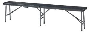 Összecsukható kemping asztal Mark rattan-hatású, fekete