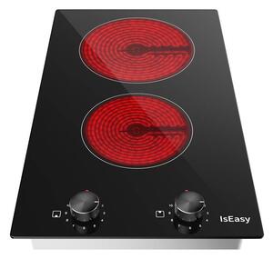 IsEasy LT2V-30 Beépíthető 2 zónás Kerámia Főzőlap 3500 Watt - Fekete