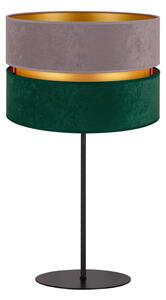 Duolla szürke zöld velúr asztali lámpa Ø25cm 1xE27 Golden Duo 83857