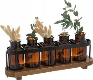 Soliflore "le Café Bordelais" 5 Flores En Madera H34cm