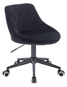 HR1054K Fekete modern velúr szék fekete lábbal