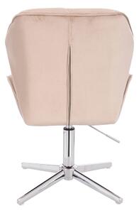 HR212CROSS Latte modern velúr szék krómozott lábbal