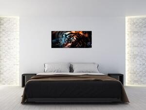 Egy fekvő tigris képe (120x50 cm)