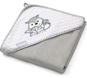 BabyOno bambusz törülköző kapucnival 100 × 100 cm - szürke