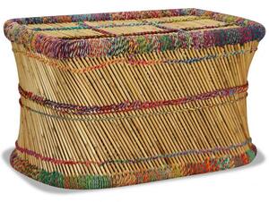 Bambusz dohányzóasztal sokszínű chindi mintával