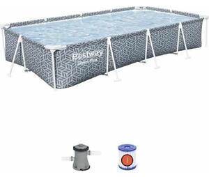 Bestway vázas medence négyszögletes Steel Pro 366x201x66 cm 4000 l
