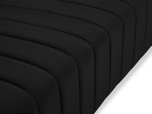 Fekete bársony kétüléses kanapé MICADONI ANNITE 160 cm fekete talppal