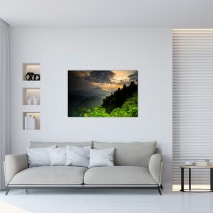 Kép - zöld hegyvidéki táj (90x60 cm)