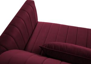 Borvörös bársony kétüléses kanapé MICADONI ANNITE 160 cm fekete talppal