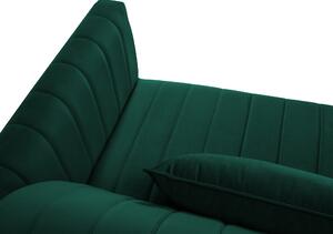 Sötétzöld bársony kétüléses kanapé MICADONI ANNITE 160 cm fekete talppal