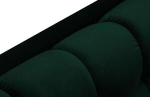 Sötétzöld bársony fotel MICADONI MAMAIA 185 cm, bal