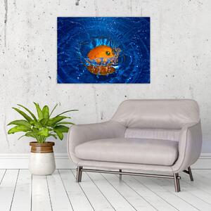 Kép - narancs a vízben (70x50 cm)