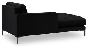 Fekete bársony fotel MICADONI MAMAIA 185 cm, bal