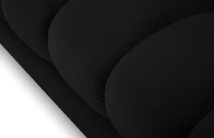 Fekete bársony fotel MICADONI MAMAIA 185 cm, jobb