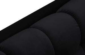 Fekete bársony fotel MICADONI MAMAIA 185 cm, bal