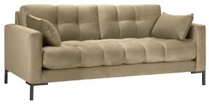 Bézs bársony háromszemélyes kanapé MICADONI MAMAIA 177 cm