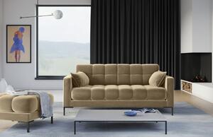 Bézs bársony háromszemélyes kanapé MICADONI MAMAIA 177 cm