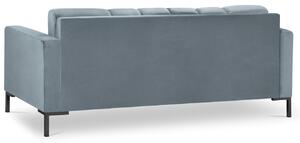 Világoskék bársony háromszemélyes kanapé MICADONI MAMAIA 177 cm