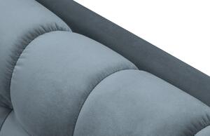 Világoskék bársony háromszemélyes kanapé MICADONI MAMAIA 177 cm