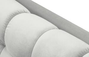 Világosszürke bársony háromszemélyes kanapé MICADONI MAMAIA 177 cm