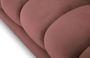 Rózsaszín bársony négyszemélyes kanapé MICADONI MAMAIA 217 cm