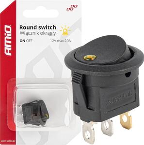 AMiO , Kapcsoló Leddel Sárga, 12V 20A (0503962)