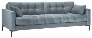 Világoskék bársony négyszemélyes kanapé MICADONI MAMAIA 217 cm