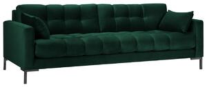 Sötétzöld bársony négyszemélyes kanapé MICADONI MAMAIA 217 cm