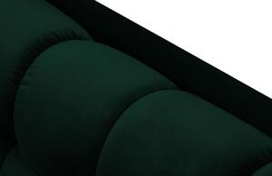 Sötétzöld bársony négyszemélyes kanapé MICADONI MAMAIA 217 cm