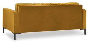 Sárga bársony négyszemélyes kanapé MICADONI MAMAIA 217 cm