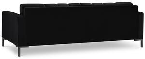 Fekete bársony négyszemélyes kanapé MICADONI MAMAIA 217 cm