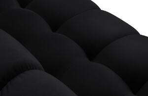 Fekete bársony sarokkanapé MICADONI MAMAIA 293 cm, bal