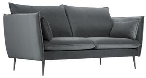 Sötétszürke bársony kétszemélyes kanapé MICADONI AGATE 158 cm