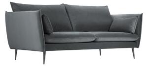Sötétszürke bársony háromszemélyes kanapé MICADONI AGATE 183 cm