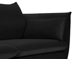 Fekete bársony háromszemélyes kanapé MICADONI AGATE 183 cm