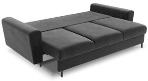 Szürke bársony kanapéágy MICADONI MOGHAN 235 cm