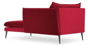 Piros bársony fotel MICADONI AGATE 165 cm, jobb