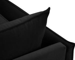 Fekete bársony fotel MICADONI AGATE 165 cm, jobb