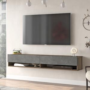 TV-állvány Laitila 180 x 31,5 x 29,5 cm sötét tölgy/betonszínű