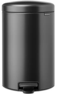 BRABANTIA NewIcon pedálos hulladékgyűjtő szagmentesen záródó Soft-Close fedél műanyag tartály 20L - Y méret acél magabiztos szürke - 233500