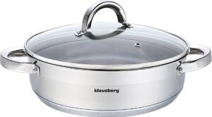 Klausberg Premium Lábos 3.5L, Ø24 cm- Rozsdamentes Acél, Edzett Üveg Fedő KB-7172