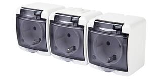 Somogyi Aquastar 3 férőhelyes földelt aljzat fehér-fekete (22131)
