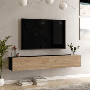 TV-állvány Lapinlahti 29,5 x 180 x 31,5 cm fekete / tölgy